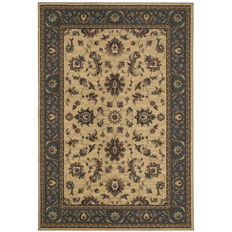 Ariana 311Z3 Ivory/ Blue Indoor Area Rug - 5'3" x 7'9"