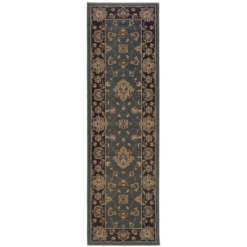 Ariana 623H3 Blue/ Black Indoor Area Rug - 2'3" x 7'9"