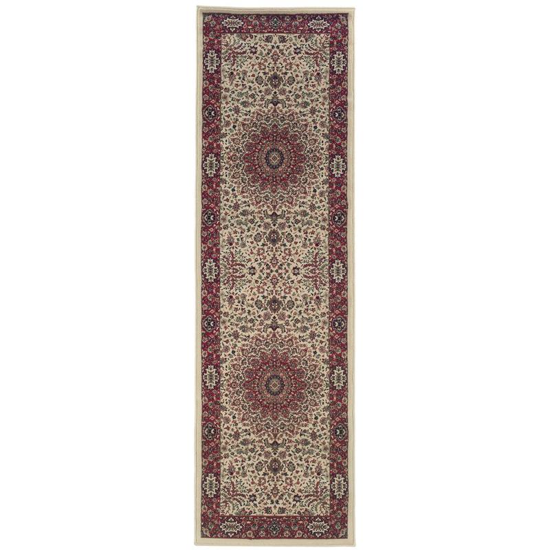 Ariana 095J3 Ivory/ Red Indoor Area Rug - 2'7" x 9'4"