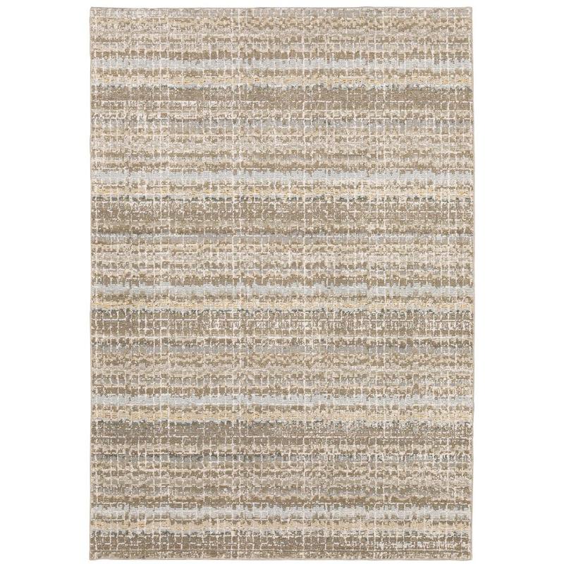 Atlas 747E0 Ivory/ Grey Indoor Area Rug - 6'7" x 9'6"