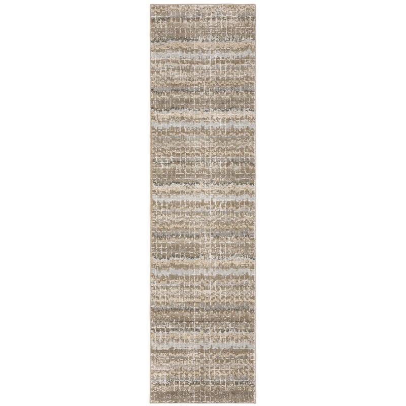 Atlas 747E0 Ivory/ Grey Indoor Area Rug - 2'3" x 8'