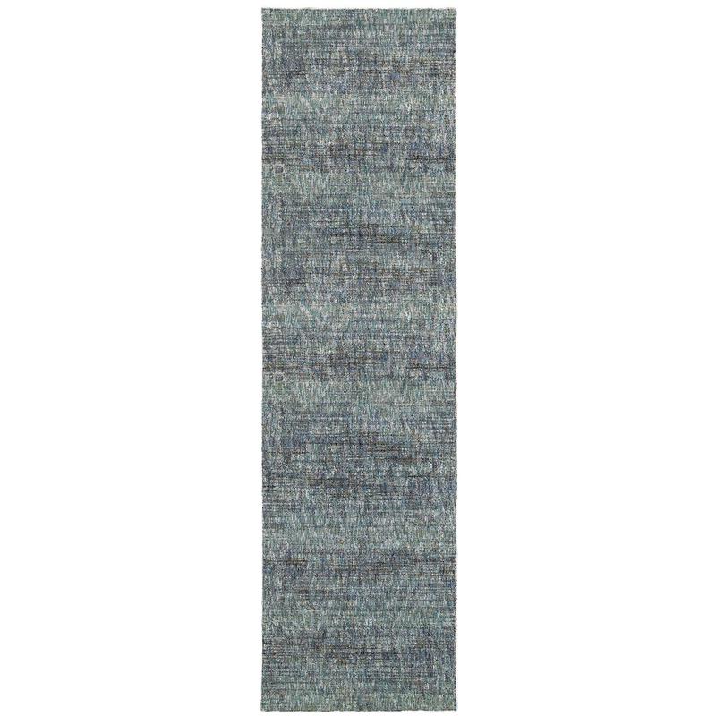 Atlas 8033J Blue/ Grey Indoor Area Rug - 2'3" x 8'