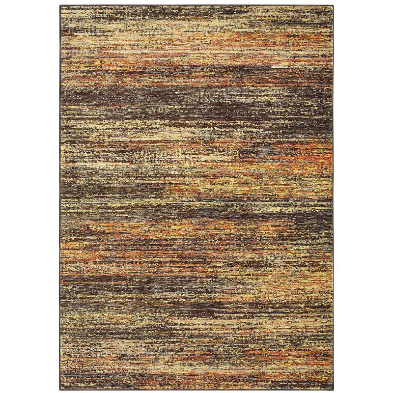 Atlas 8037C Gold/ Charcoal Indoor Area Rug - 1'10" x 3'2"