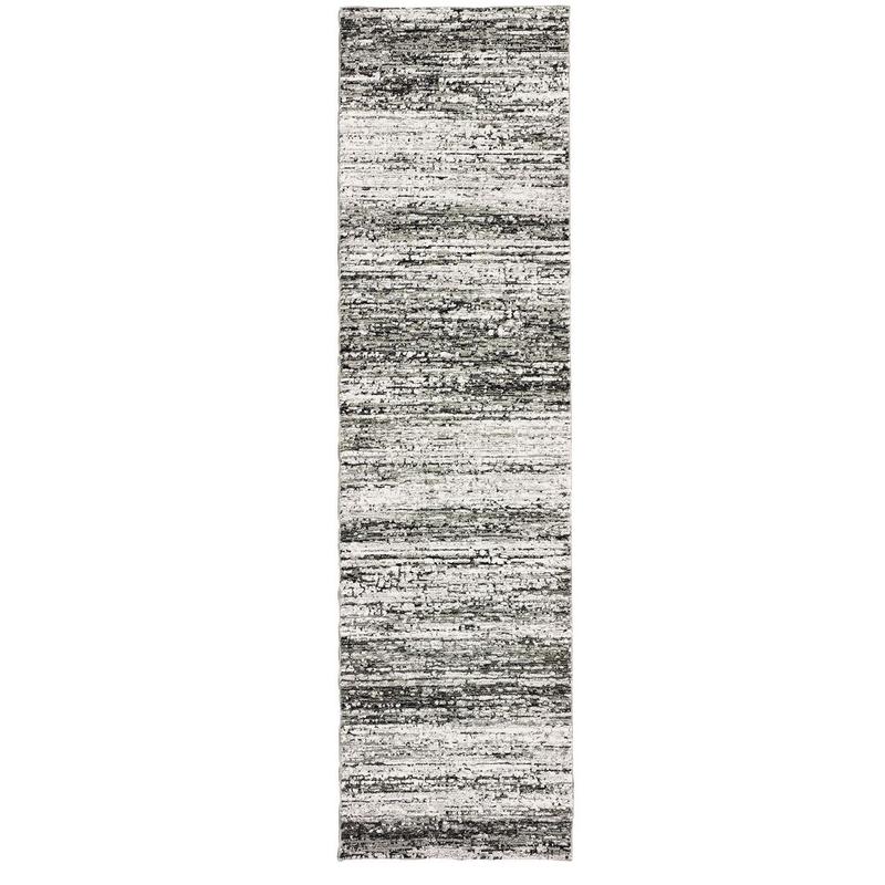 Atlas 8037G Ash/ Charcoal Indoor Area Rug - 2'3" x 8'