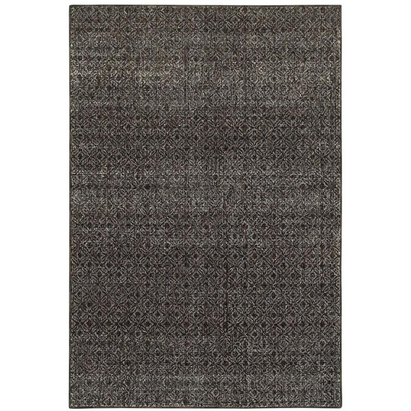 Atlas 8048Q Black/ Grey Indoor Area Rug - 1'10" x 3'2"