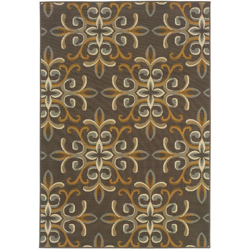 Bali 8990H Grey/ Gold Indoor/Outdoor Area Rug - 8'6" x 13'