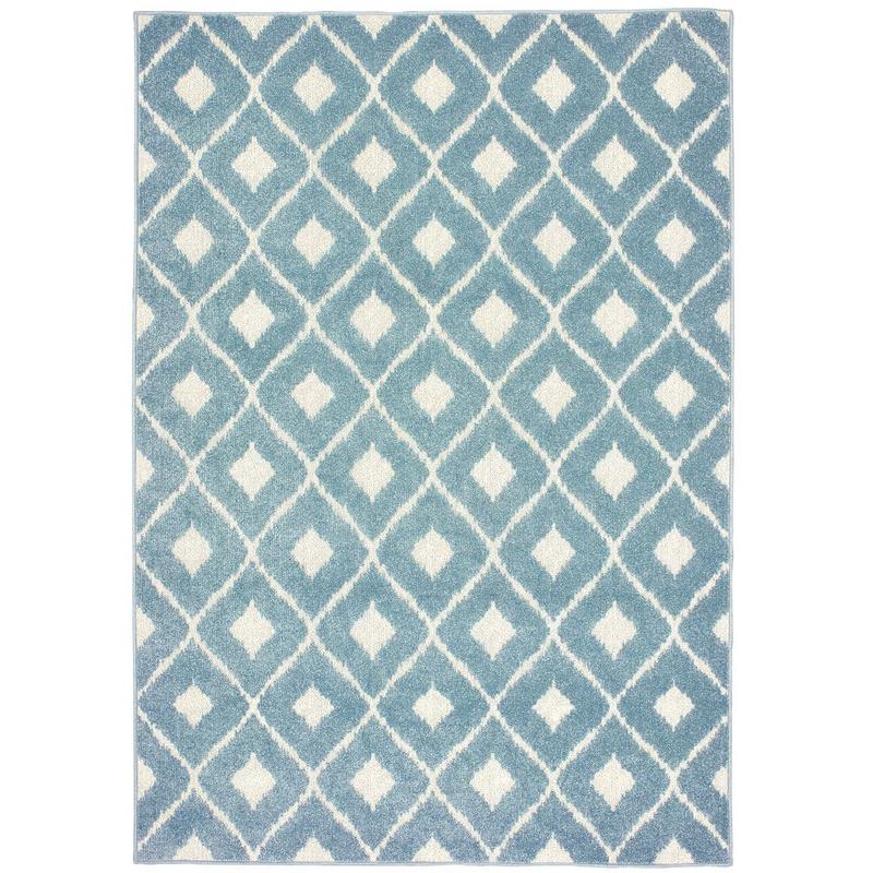 Barbados 5502B Blue/ Ivory Indoor/Outdoor Area Rug - 9'10" x 12'10"