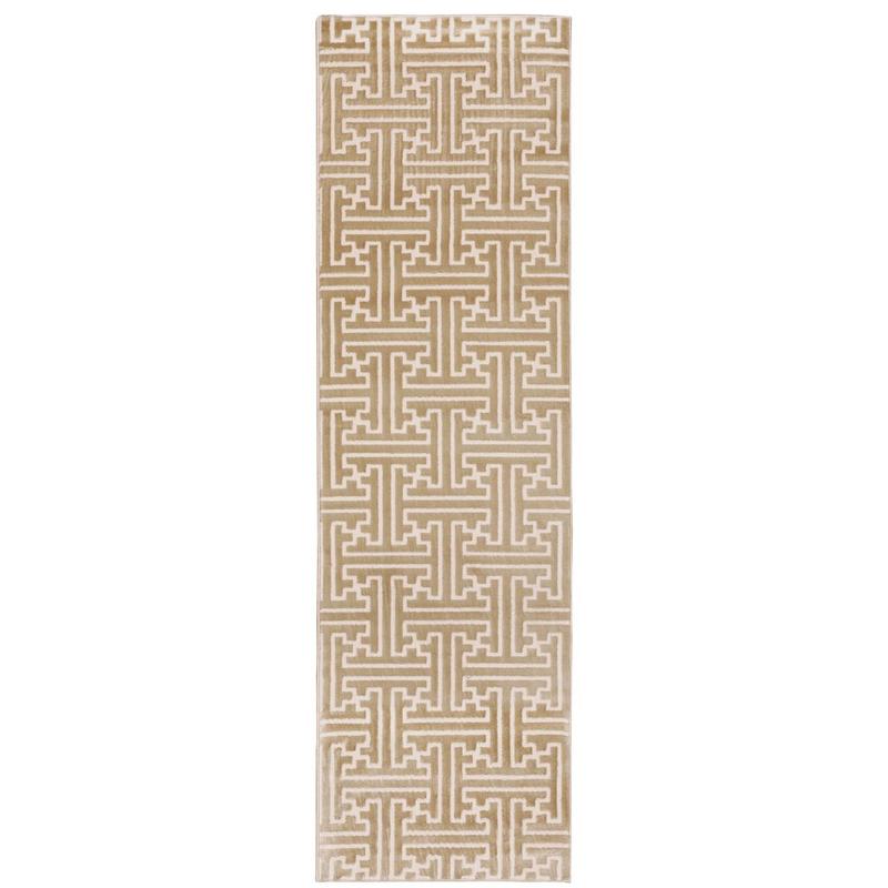 Bowen 1333Y Gold/ Ivory Indoor Area Rug - 2'3" x 7'6"