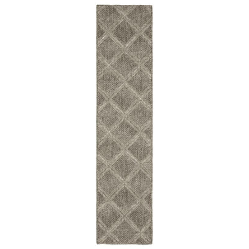 Caicos CA02N Grey/ Light Grey Ultimate Performance Area Rug - 1'10" x 7'6"
