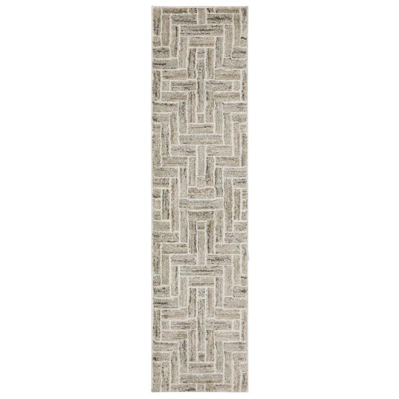 Cambria 093L2 Ivory/ Beige Indoor Area Rug - 1'10" x 7'6"