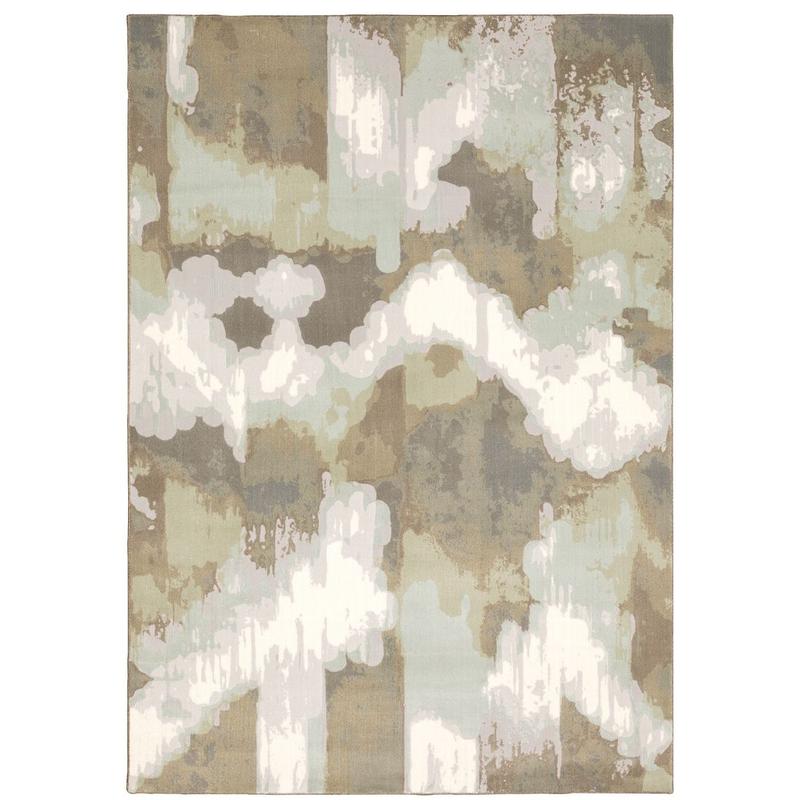 Capistrano 539C1 Ivory/ Green Indoor Area Rug - 9'10" x 12'10"