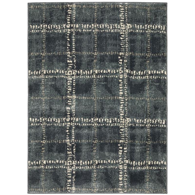 Carson 0746J Blue/ Ivory Indoor Area Rug - 3'10" x 5'5"