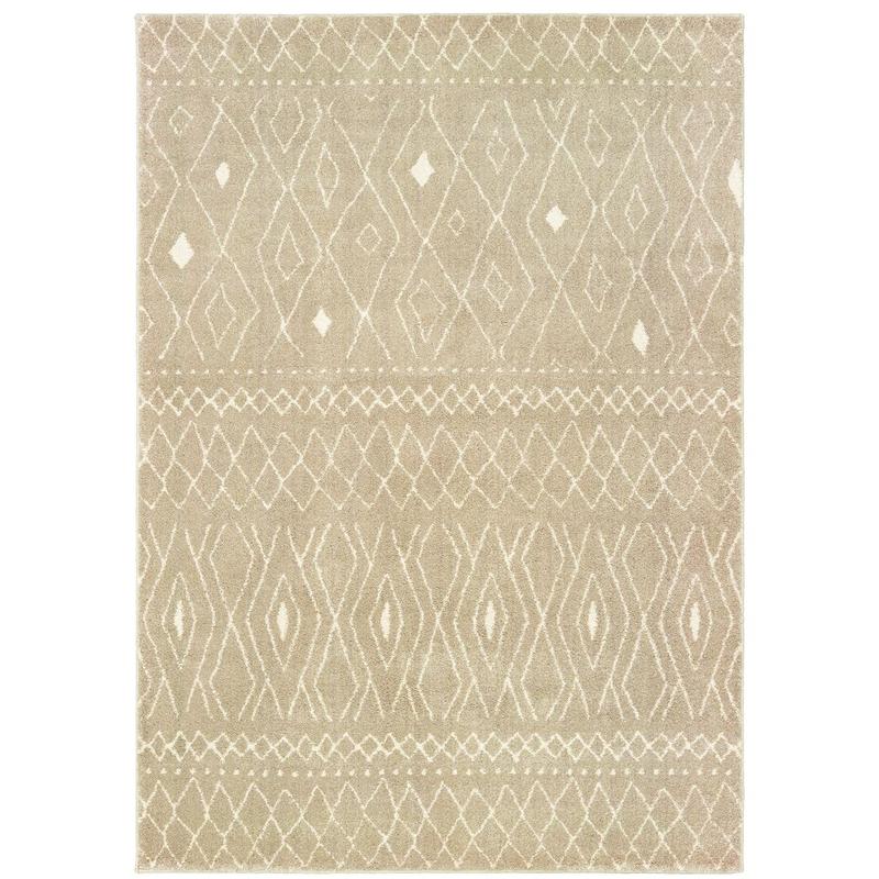 Carson 9665B Sand/ Ivory Indoor Area Rug - 2' x 3'
