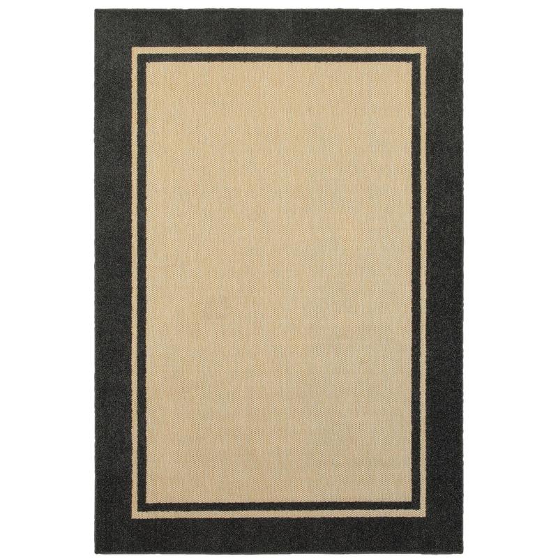 Cayman 5594K Sand/ Charcoal Indoor/Outdoor Area Rug - 1'10" x 3'3"