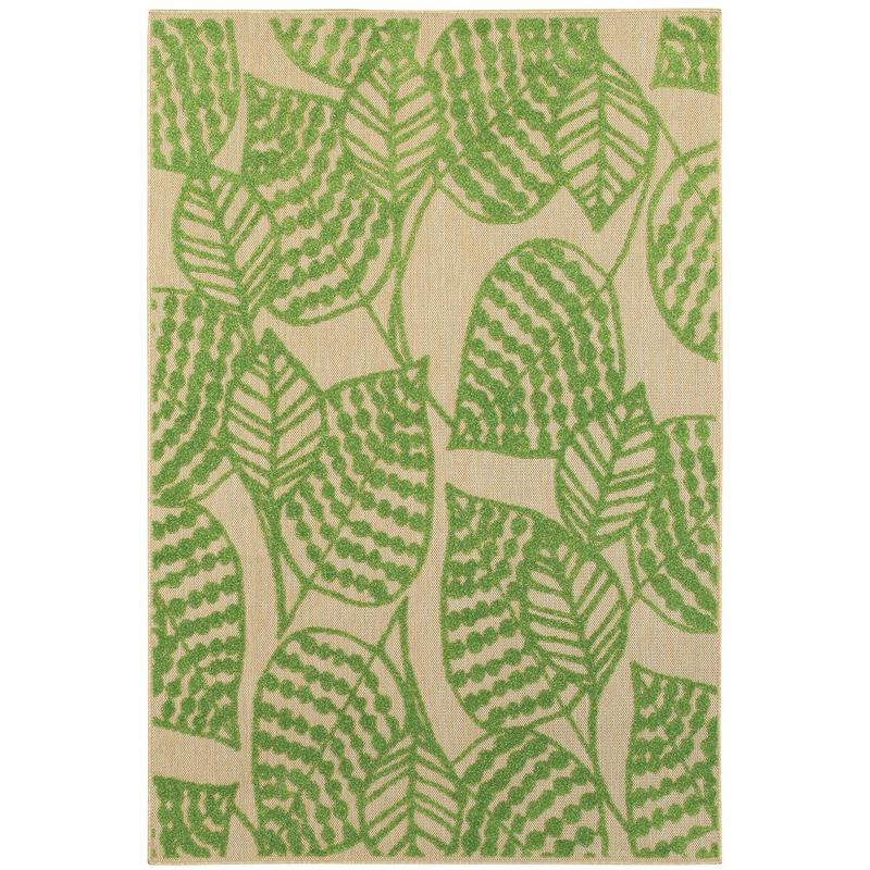 Cayman 566F9 Sand/ Green Indoor/Outdoor Area Rug - 1'10" x 3'3"