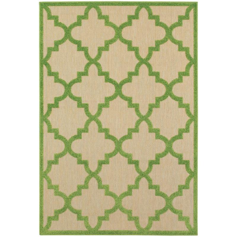 Cayman 660F9 Sand/ Green Indoor/Outdoor Area Rug - 1'10" x 3'3"