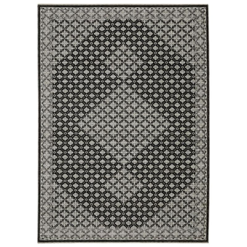 Chamberlain CH04A Black/ Grey Indoor Area Rug - 3'3" x 5'