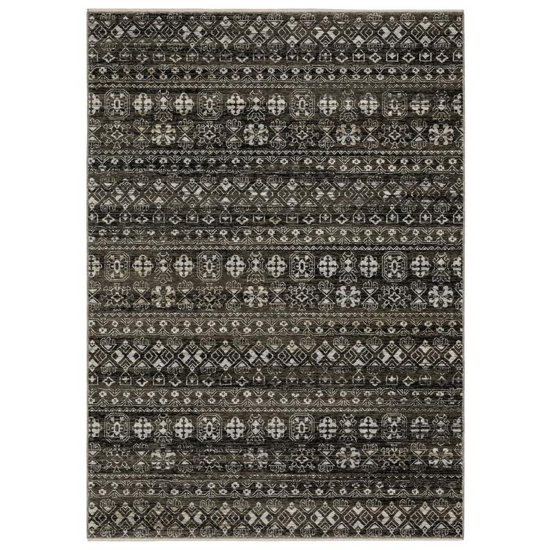 Chamberlain CH07C Black/ Grey Indoor Area Rug - 3'3" x 5'