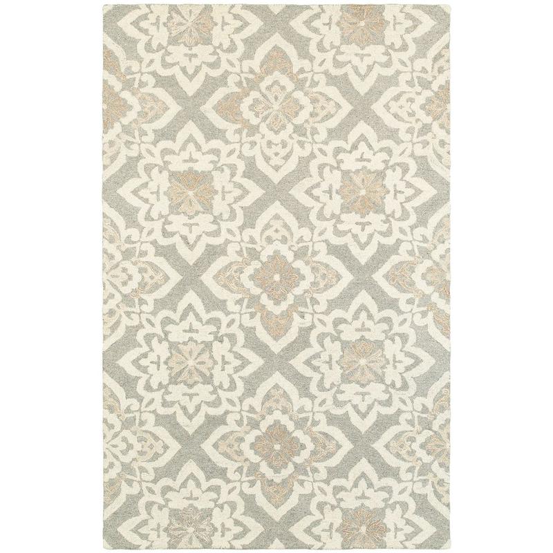 Craft 93004 Grey/ Sand Hand-crafted Wool Area Rug - 3'6" x 5'6"