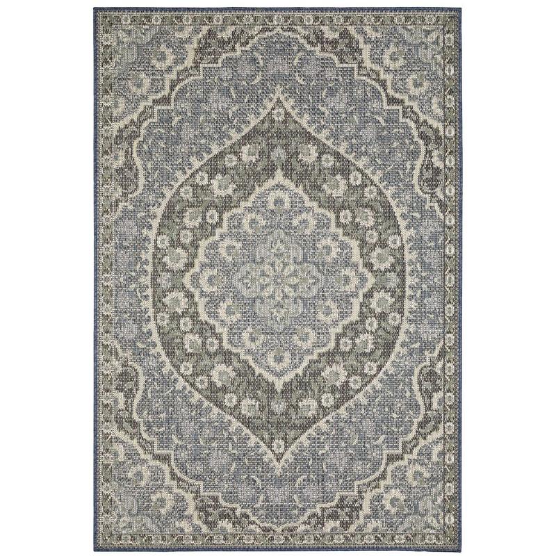 Cyprus 228C4 Blue/ Sage Indoor/Outdoor Area Rug - 9'10" x 12'10"