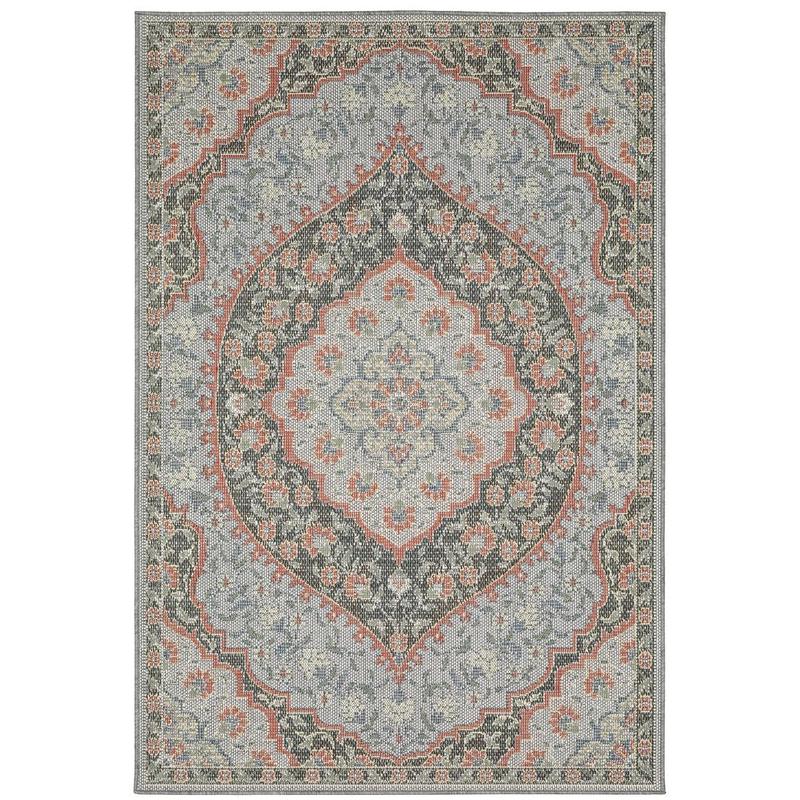 Cyprus 228D4 Blue/ Salmon Indoor/Outdoor Area Rug - 9'10" x 12'10"