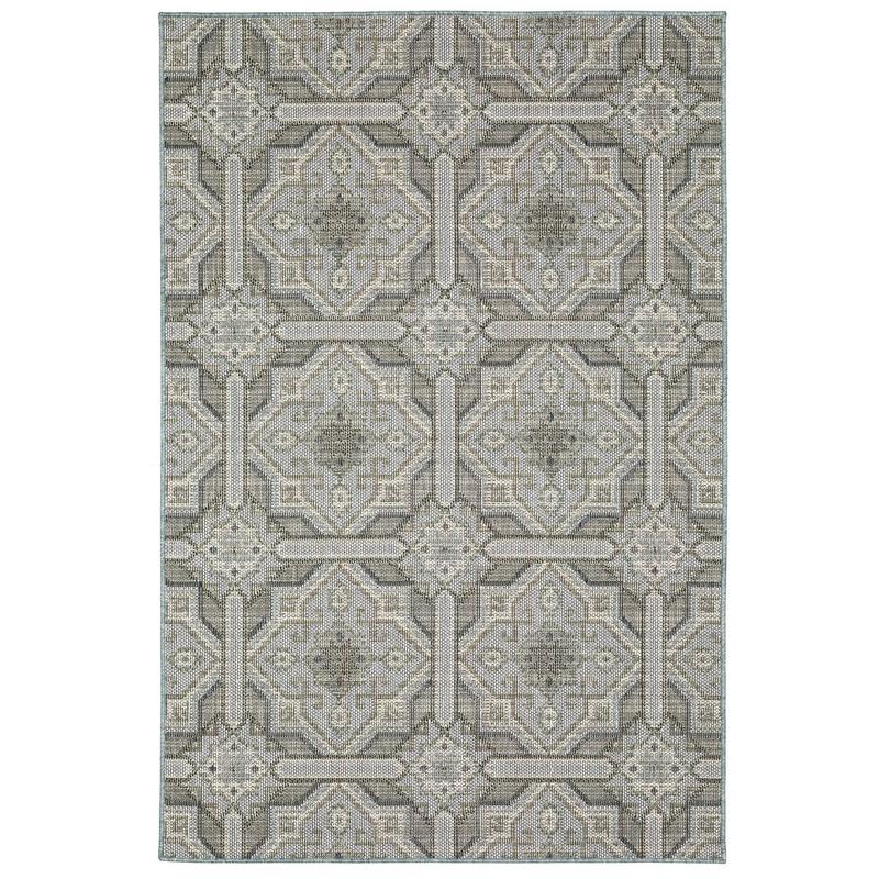 Cyprus 448L4 Grey/ Blue Indoor/Outdoor Area Rug - 9'10" x 12'10"