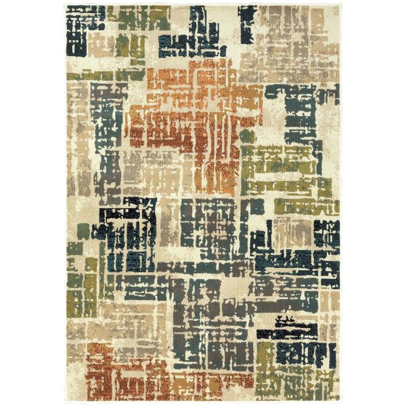 Evandale 9836A Orange/ Grey Indoor Area Rug - 9'10" x 12'10"