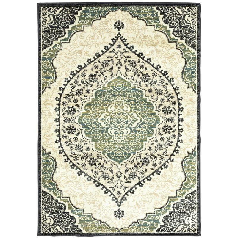 Evandale 9850B Ivory/ Navy Indoor Area Rug - 9'10" x 12'10"