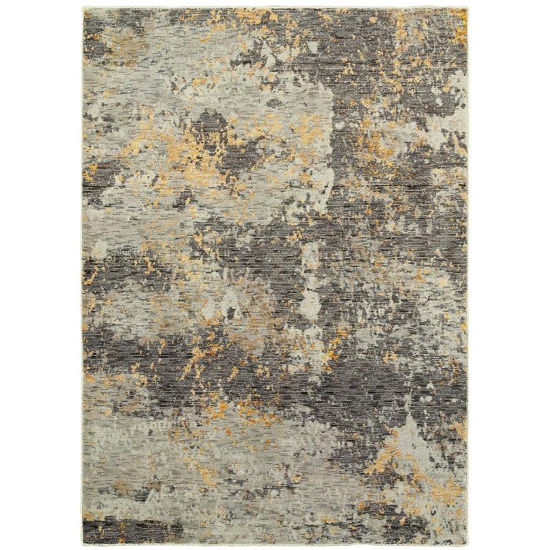 Evolution 8025B Grey/ Gold Indoor Area Rug - 1'10" x 3'2"