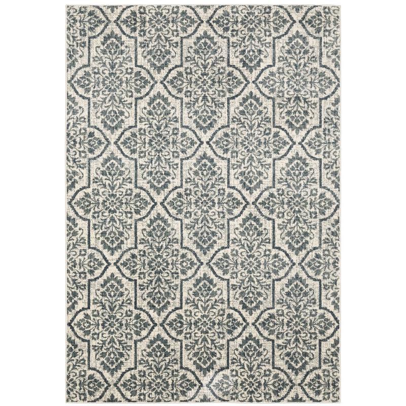 Fiona 4929A Ivory/ Blue Indoor Area Rug - 9'10" x 12'10"