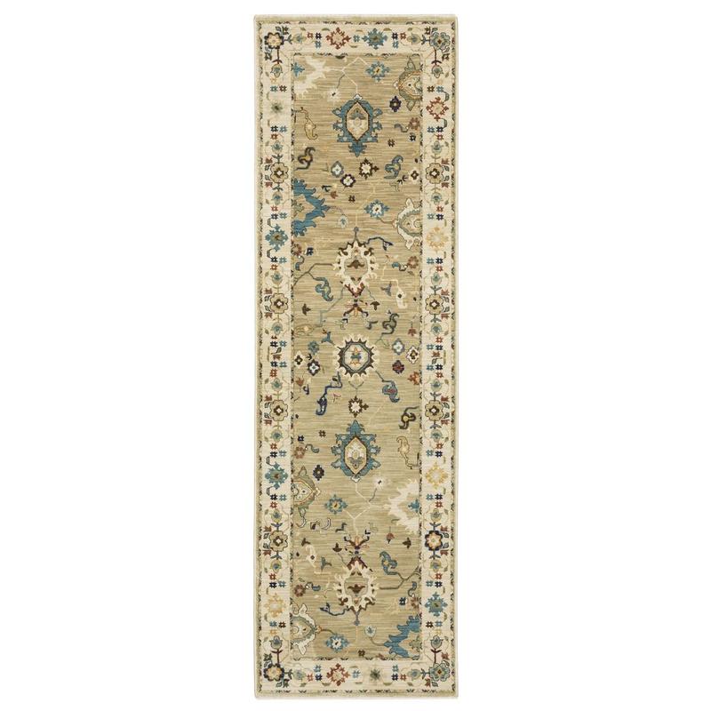 Francesca FR04E Beige/ Multi Indoor Area Rug - 2'3" x 7'6"