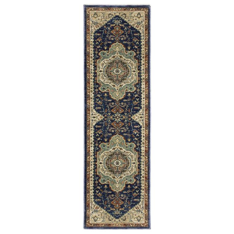 Francesca FR09F Blue/ Multi Indoor Area Rug - 2'3" x 7'6"