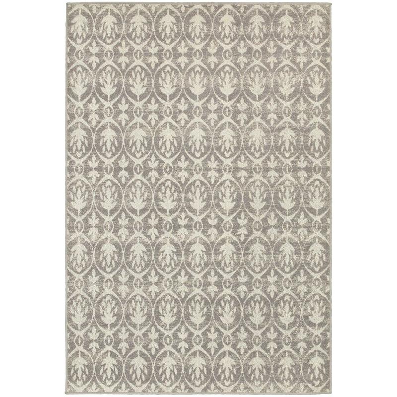 Hampton 194E5 Grey/ Ivory Indoor/Outdoor Area Rug - 9'10" x 12'10"