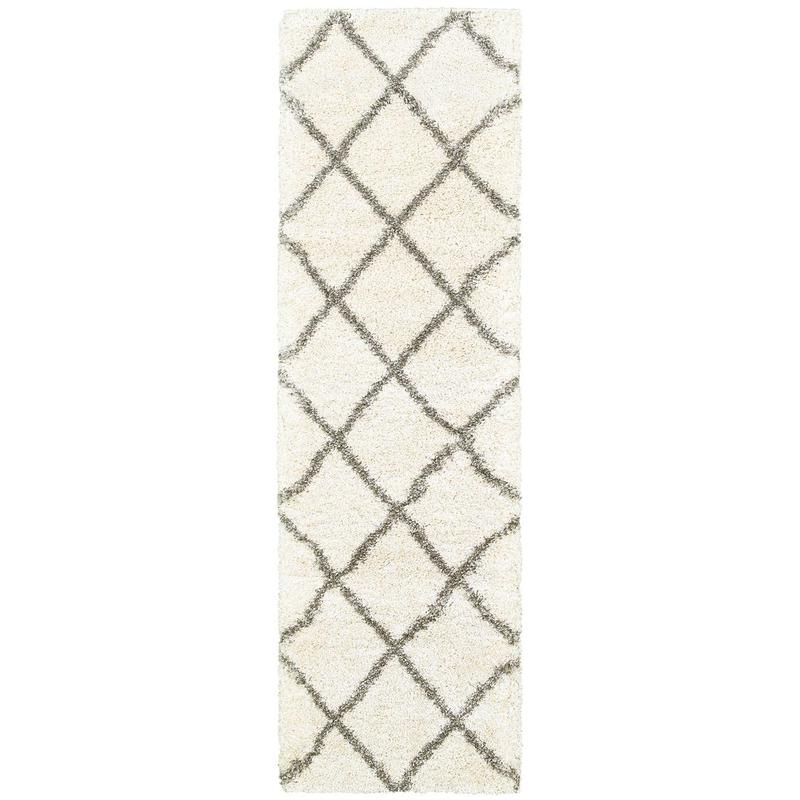 Henderson 090W9 Ivory/ Grey Indoor Area Rug - 2'3" x 7'6"