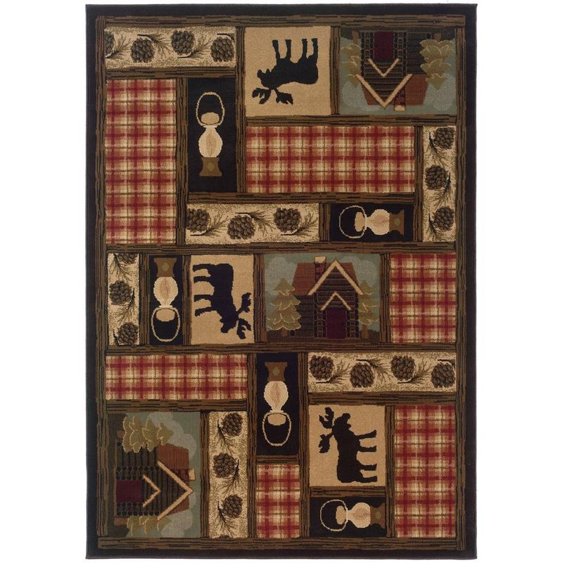 Hudson 1067A Brown/ Red Indoor Area Rug - 1'10" x 3'3"