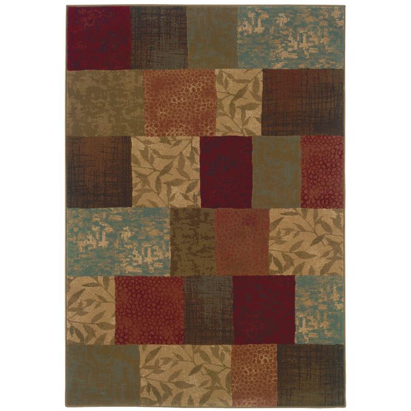 Hudson 030C1 Green/ Red Indoor Area Rug - 1'10" x 3'3"