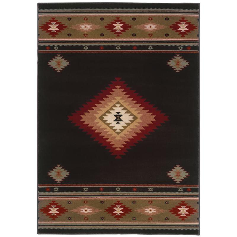 Hudson 087G1 Black/ Green Indoor Area Rug - 1'10" x 3'3"