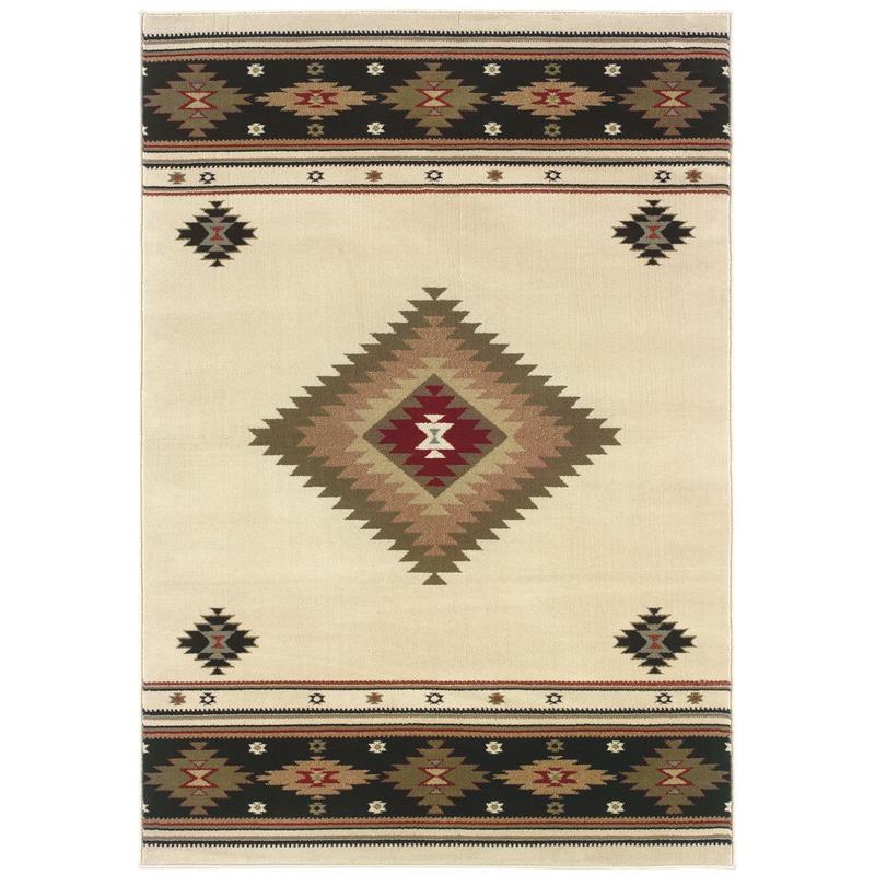 Hudson 087I1 Beige/ Green Indoor Area Rug - 1'10" x 3'3"