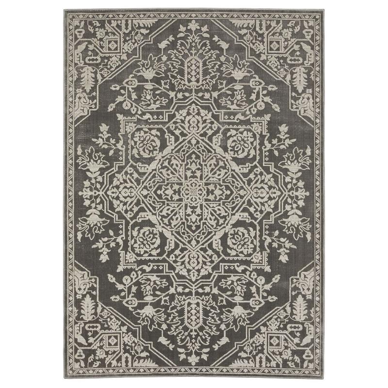 Intrigue INT12 Grey/Light Grey Indoor Area Rug - 3'10" x 5'5"