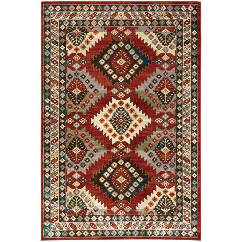 Juliette 002R3 Red/ Multi Indoor Area Rug - 9'10" x 12'10"