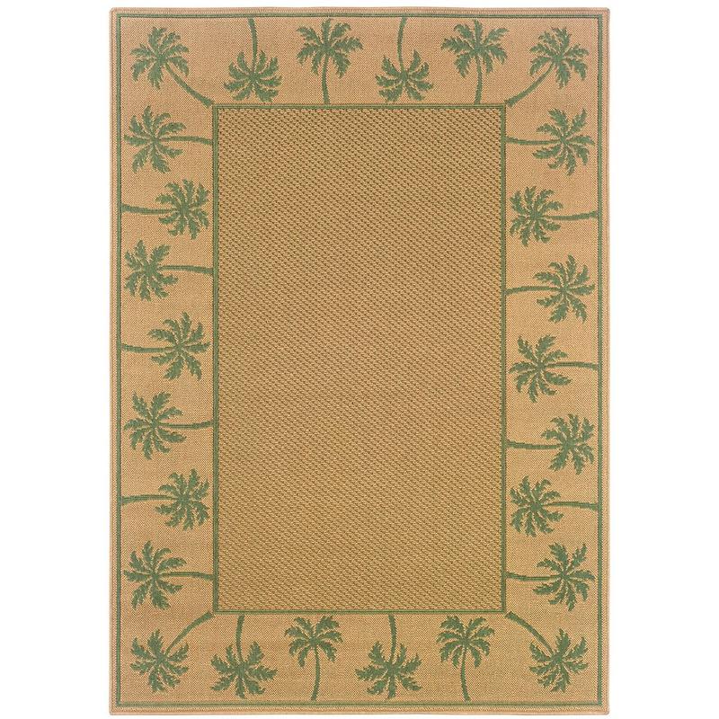 Lanai 606G6 Beige/ Green Indoor/Outdoor Area Rug - 1'8" x 3'7"