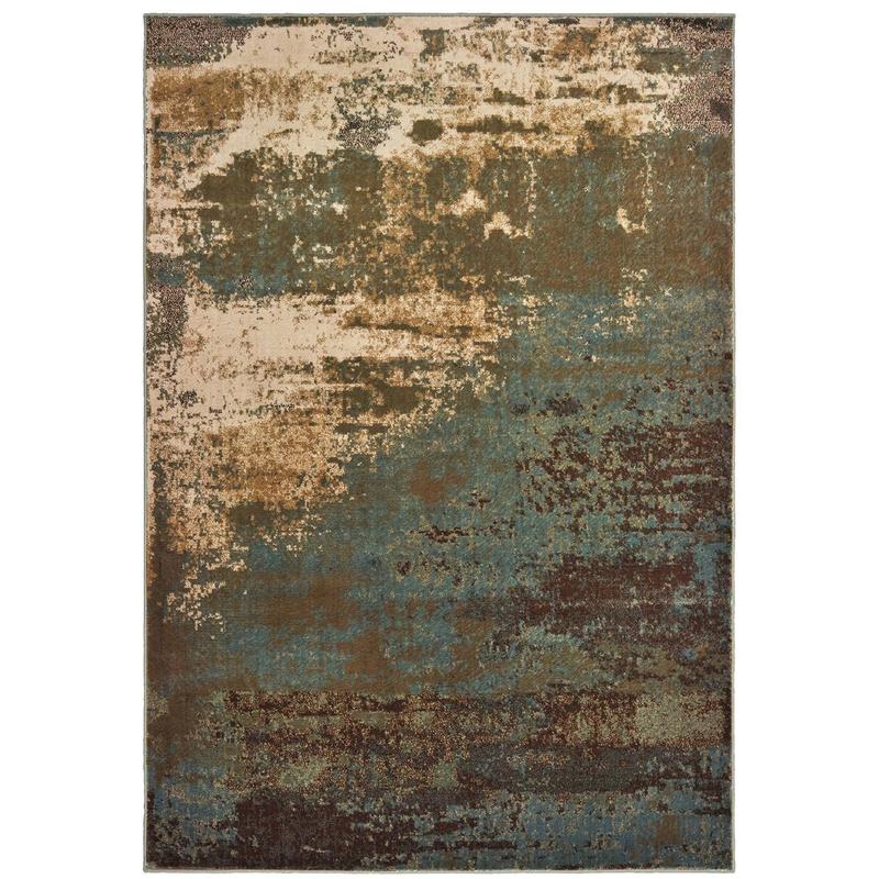 Laurel 6365G Blue/ Green Indoor Area Rug - 5'3" x 7'