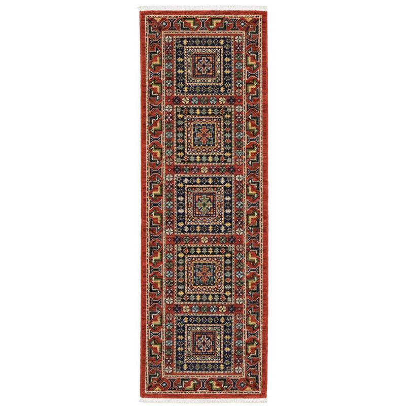 Lilihan 002C6 Red/ Multi Indoor Area Rug - 2' x 6'