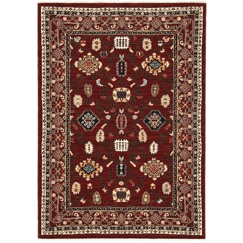 Lilihan 043S6 Red/ Black Indoor Area Rug - 2' x 3'