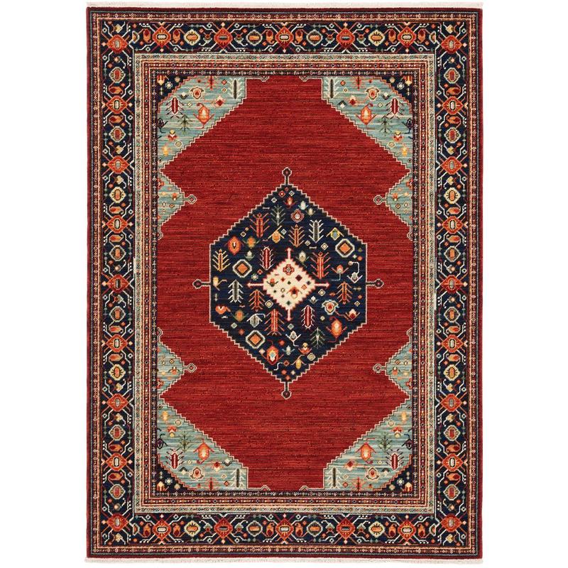 Lilihan 5503M Red/ Blue Indoor Area Rug - 2' x 3'