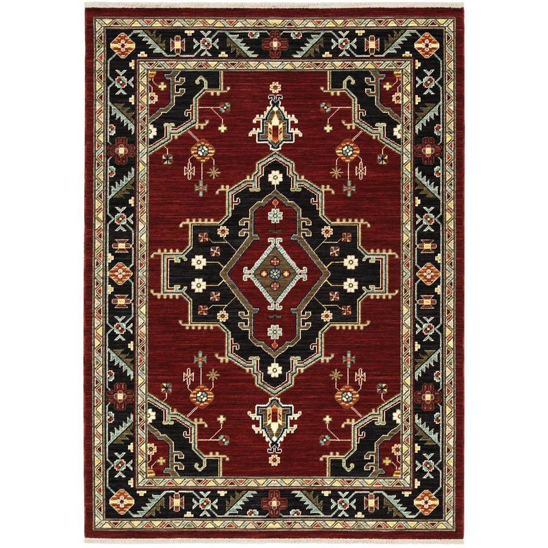 Lilihan 092R6 Red/ Black Indoor Area Rug - 2' x 3'