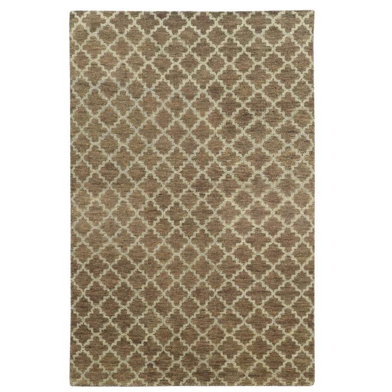 Maddox 56503 Brown/ Blue Hand-crafted Wool Area Rug - 5' x 8'