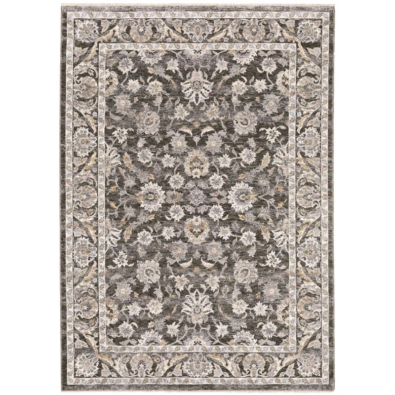 Maharaja 070N1 Grey/ Ivory Indoor Area Rug - 2' x 3'
