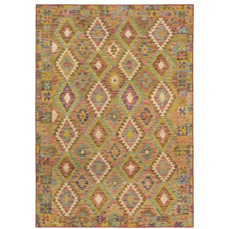 Malibu MAL07 Gold/ Multi Machine Washable Indoor Area Rug