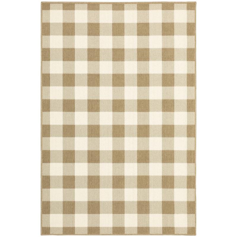 Marina 2598I Tan/ Ivory Indoor/Outdoor Area Rug - 5'3" x 7'6"
